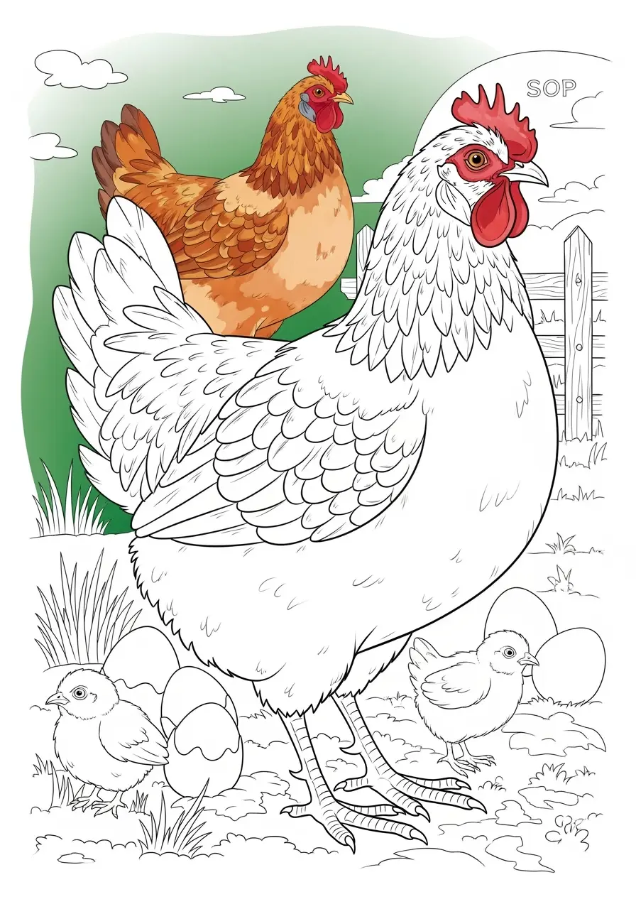 Chicken Coloring Pages