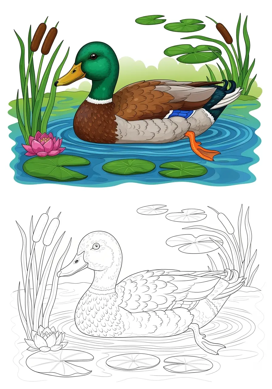 Duck Coloring Pages