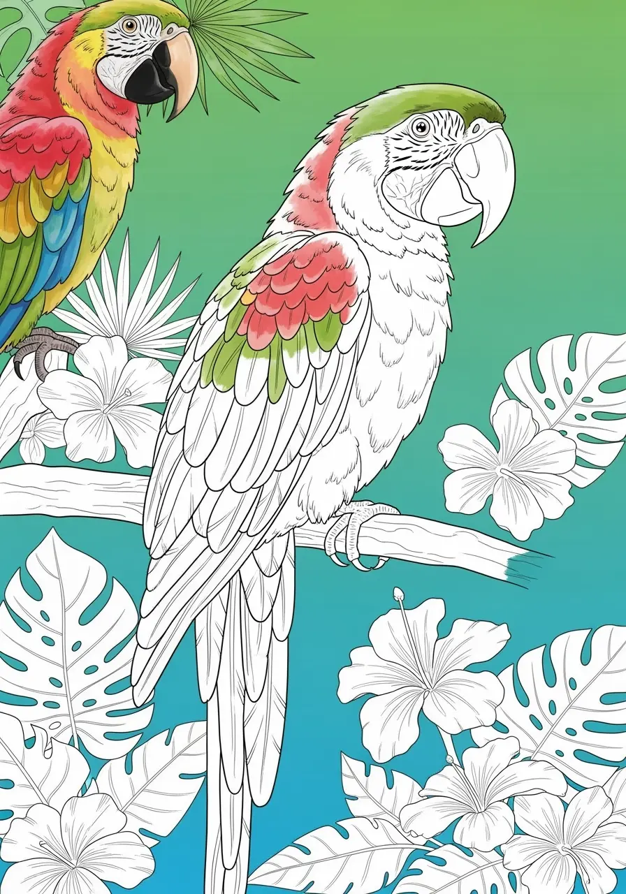 Parrot Coloring Pages