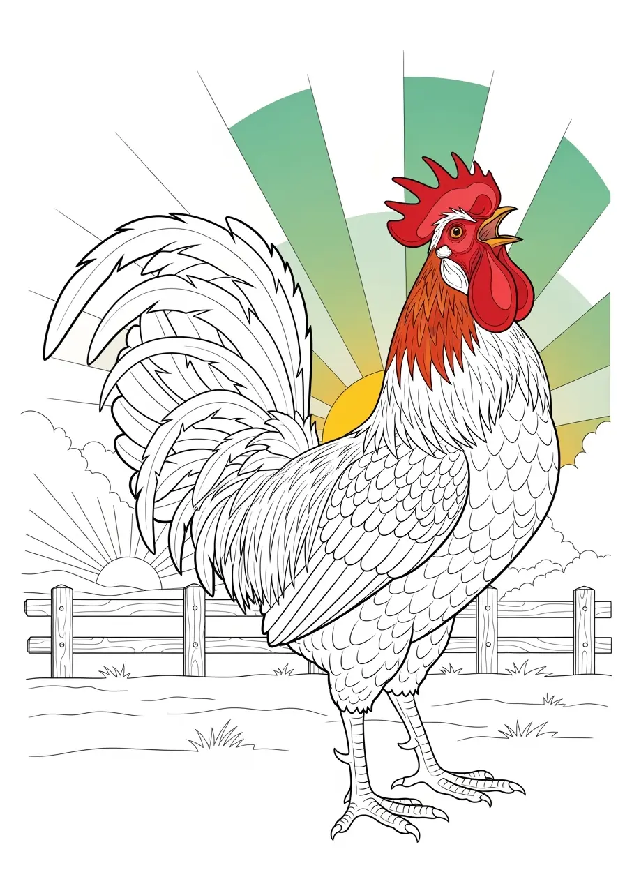 Rooster Coloring Pages