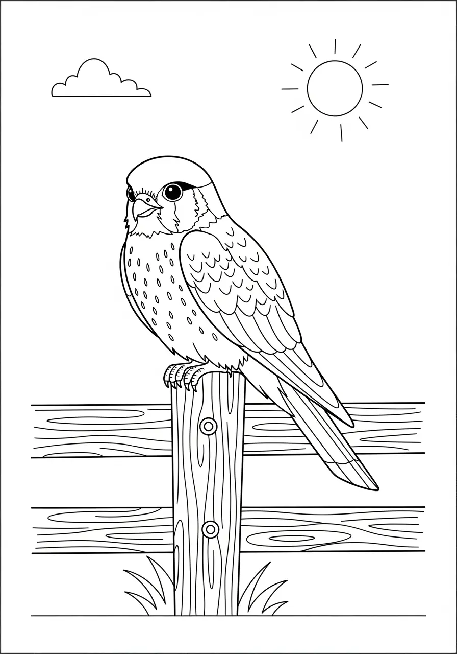 Amerikanisches Turmfalken-Ausmalbild