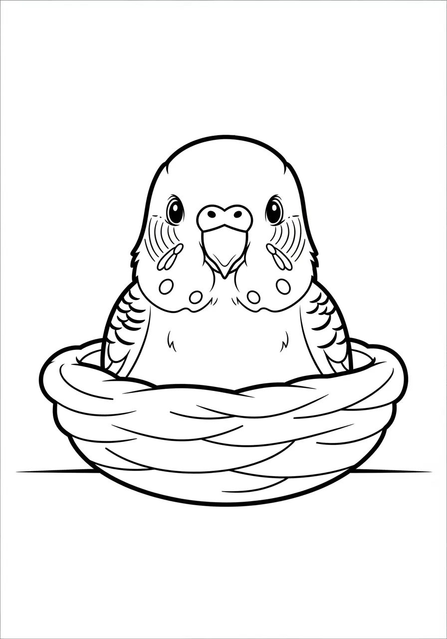 Baby Budgie Coloring Page