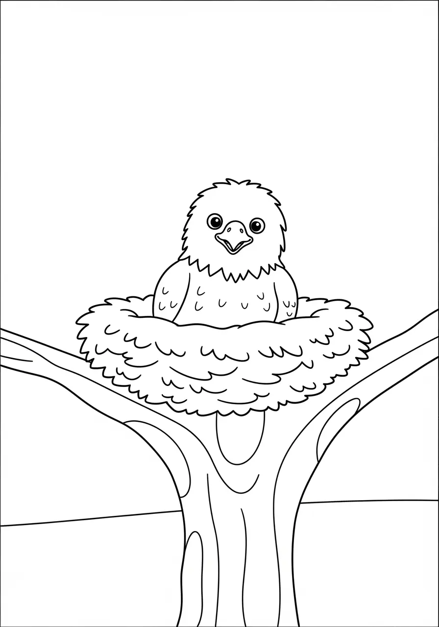 Baby Eaglet Coloring Page