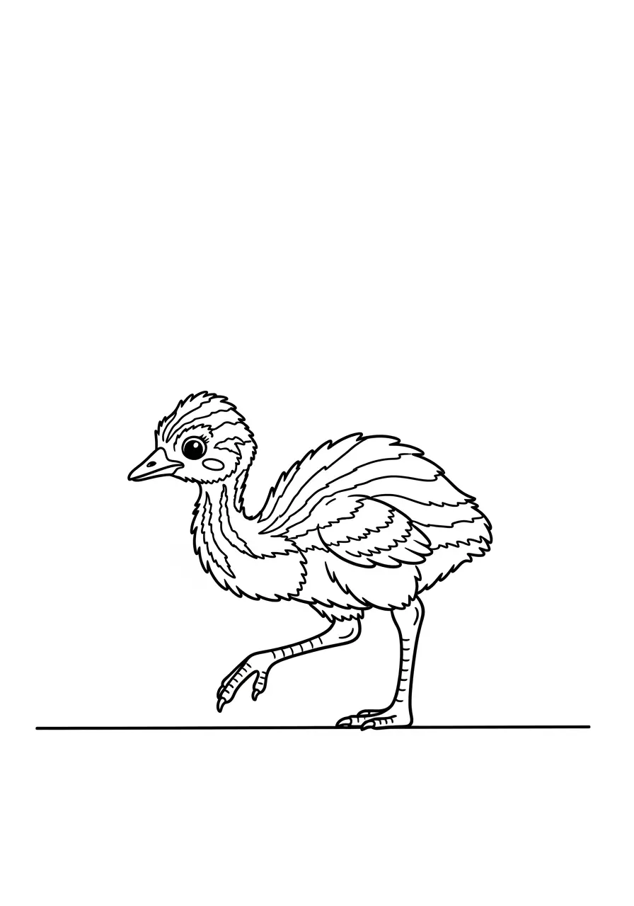 Baby Emu Chick Coloring Page