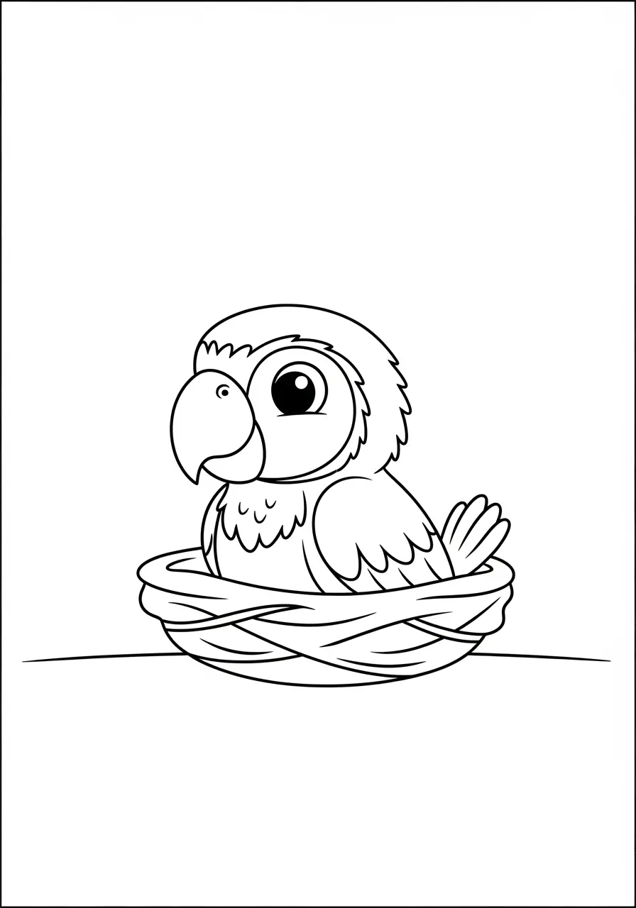 Baby Macaw Coloring Page