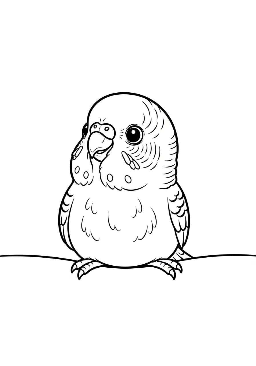 Baby Parakeet Coloring Page
