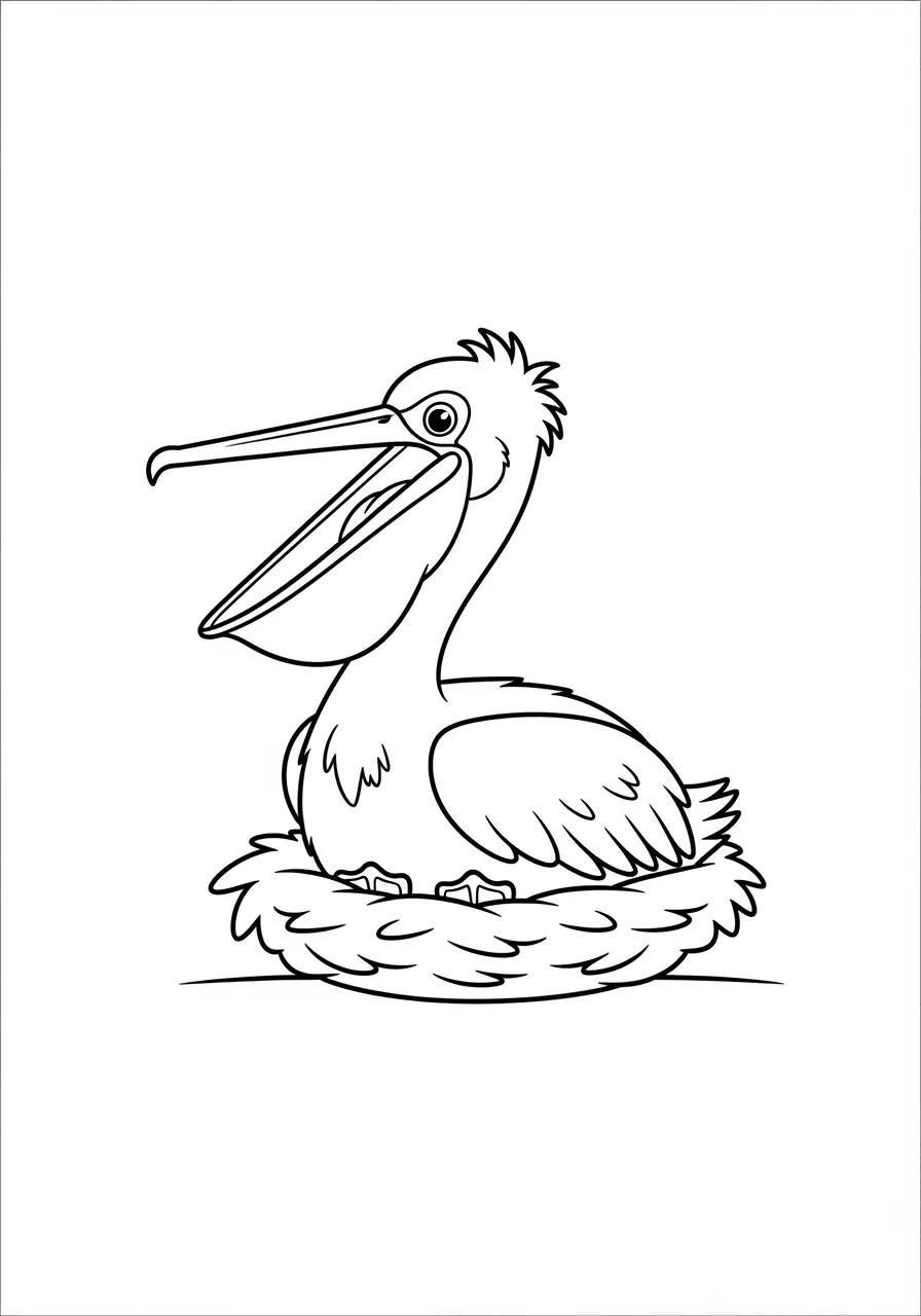 Baby Pelican Coloring Page