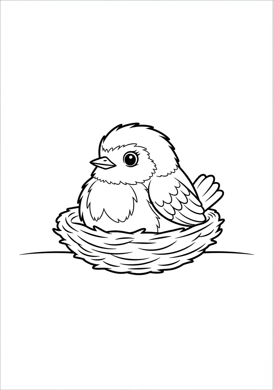 Baby Robin Coloring Page