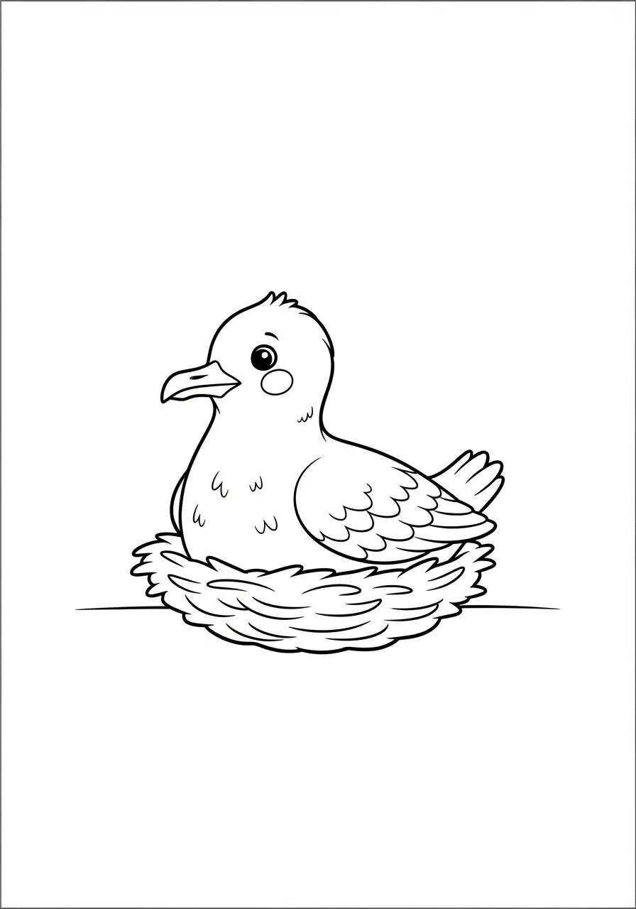 Baby Seagull Coloring Page
