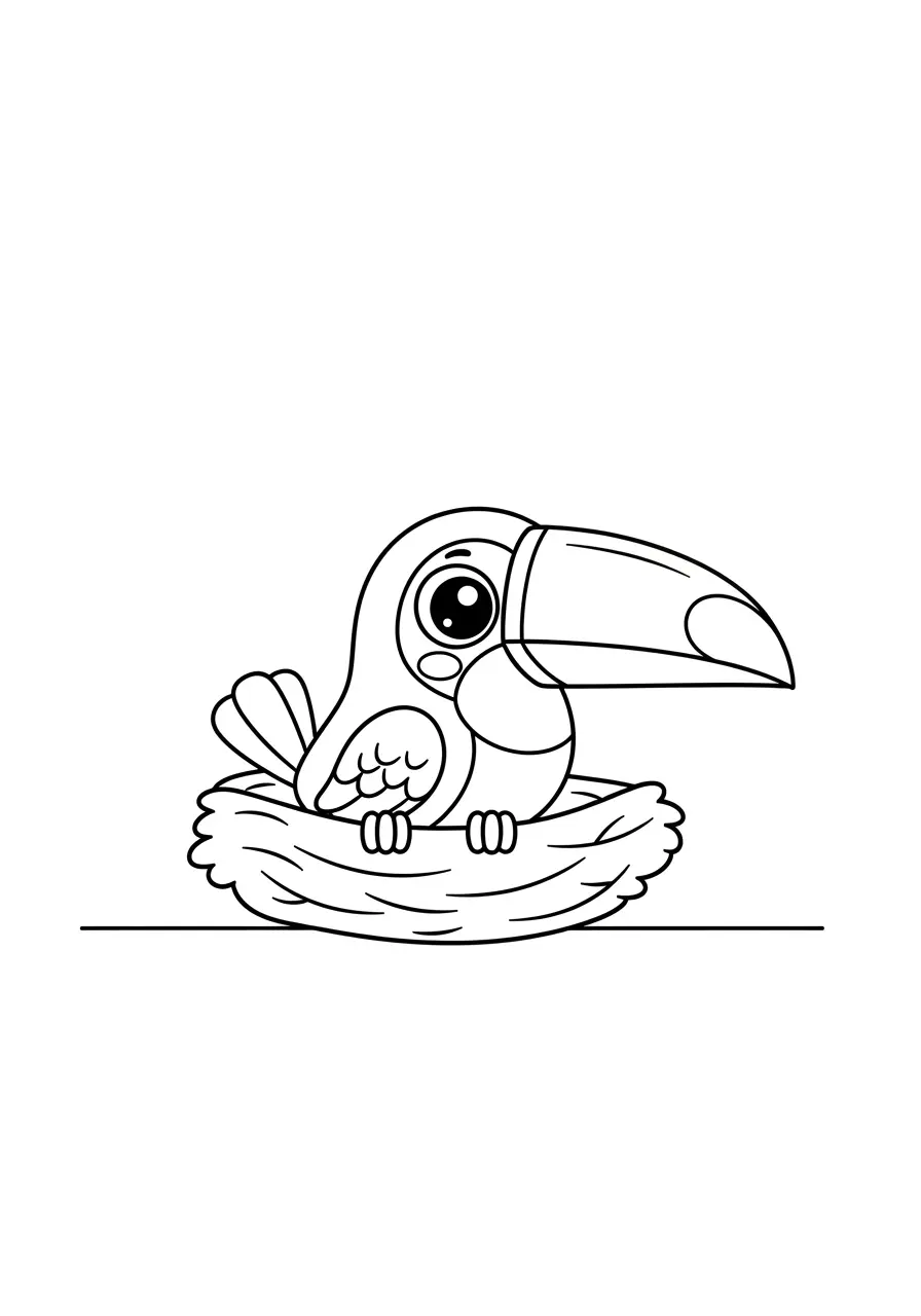 Baby-Tukan-Ausmalbild