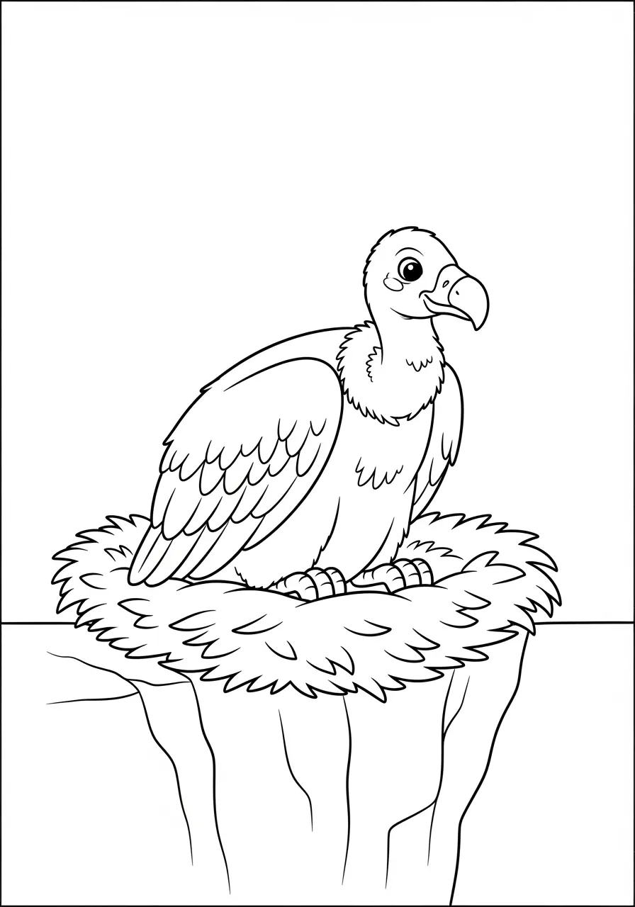 Baby Vulture Coloring Page Nest Time