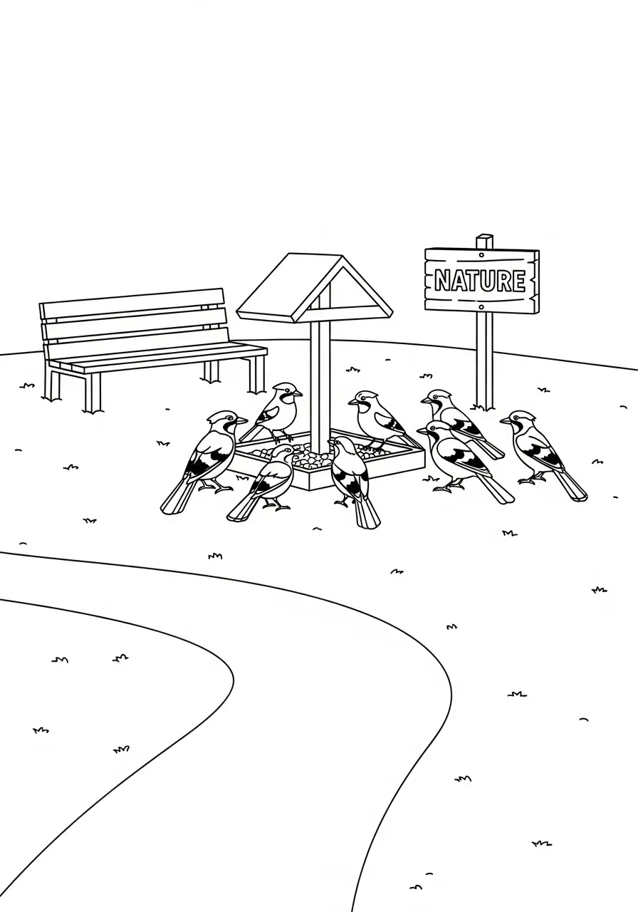 Bird Sanctuary Blue Jay Coloring Page