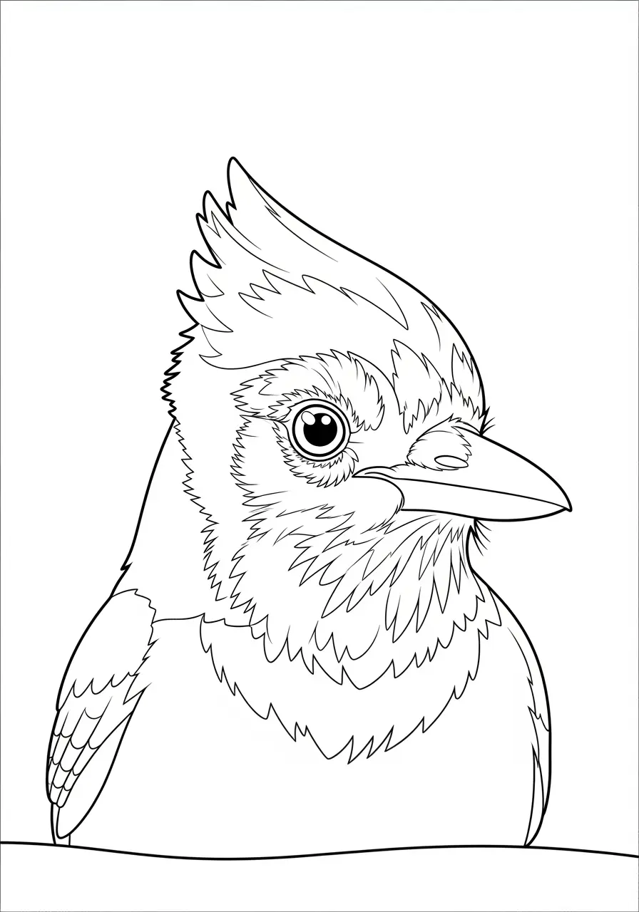 Blue Jay Portrait Coloring Page