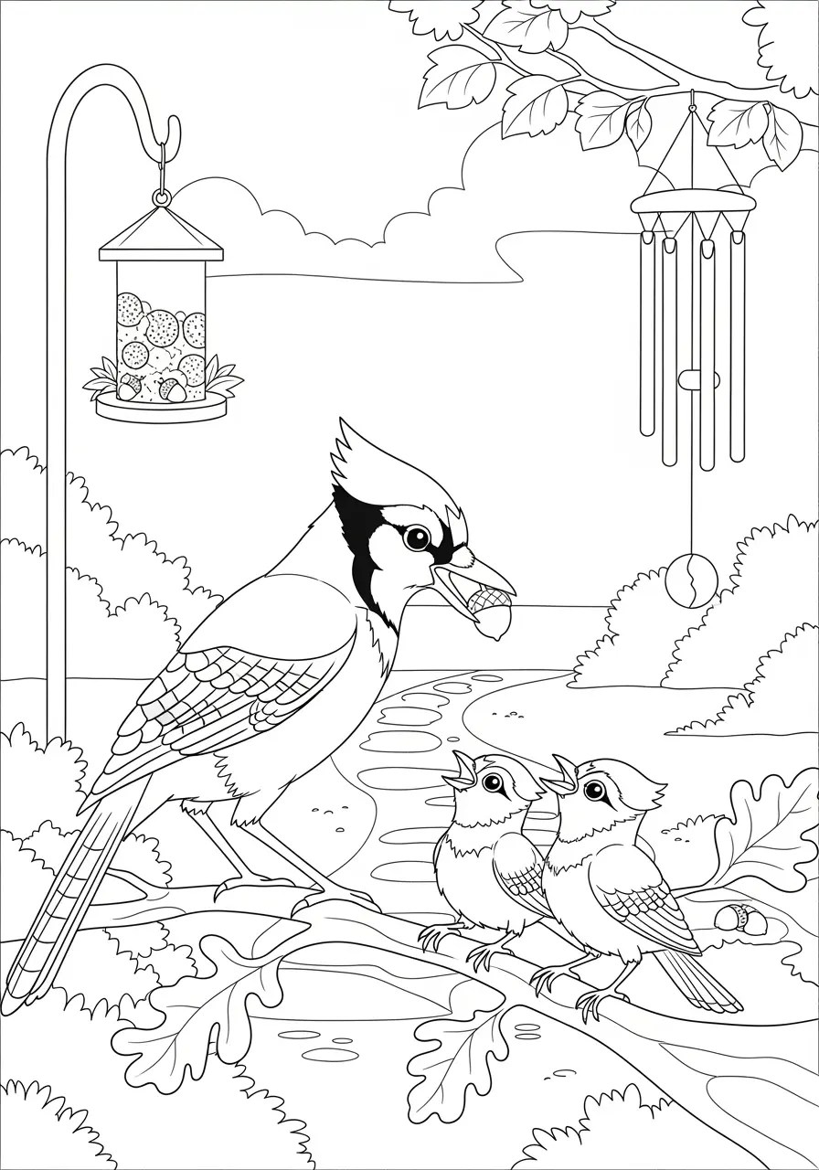 Blue Jay Teaching Coloring Page
