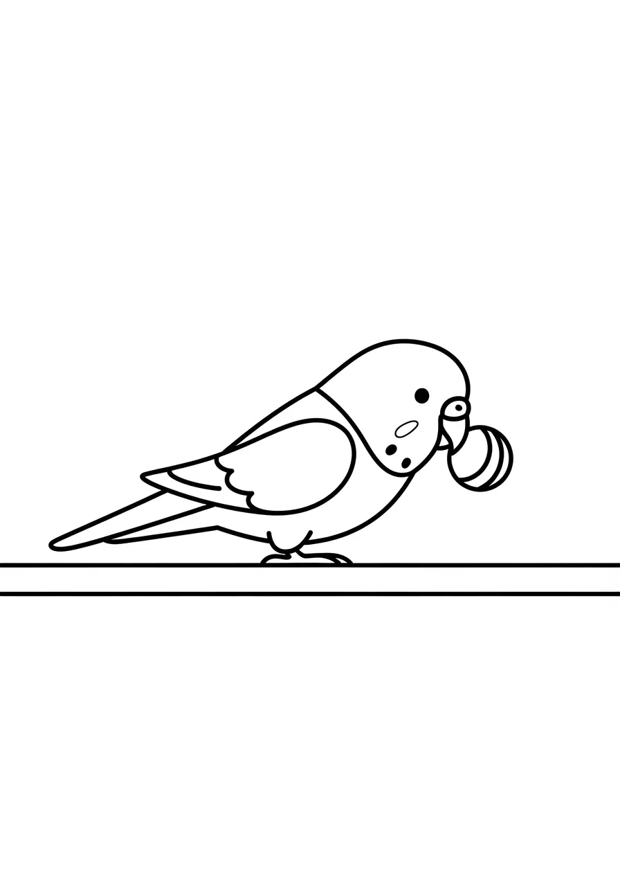 Budgie Ball Play Coloring Page