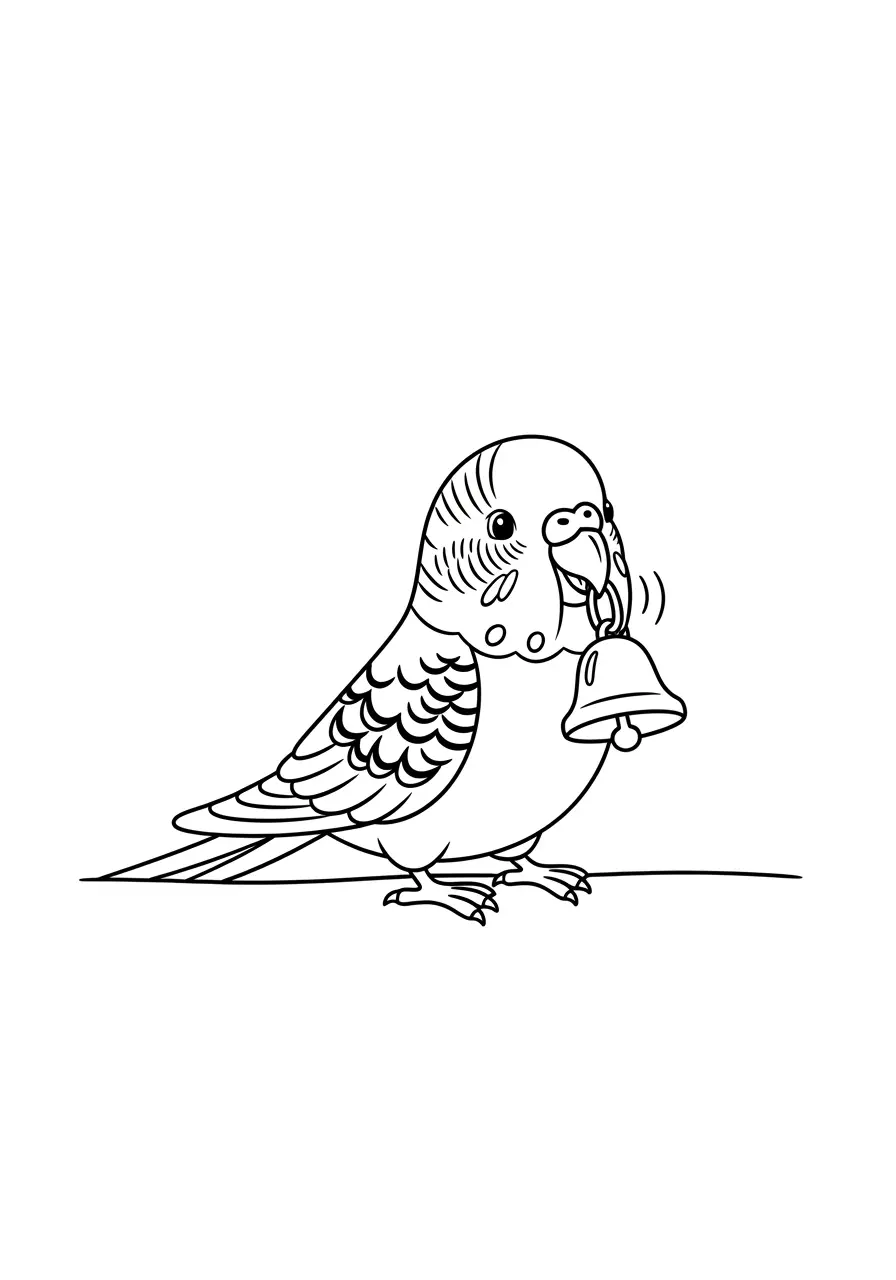 Budgie Bell Toy Coloring Page