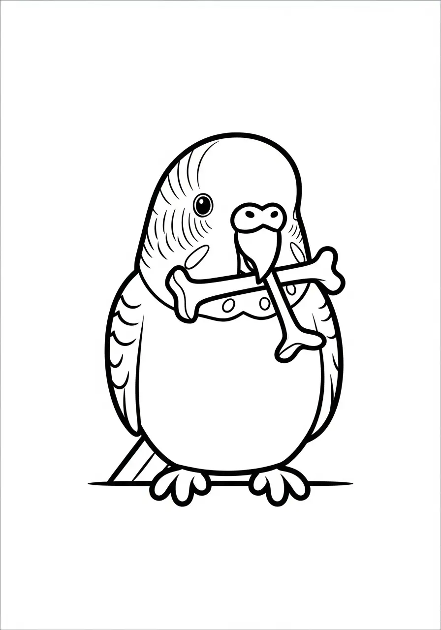Budgie Cuttlebone Coloring Page