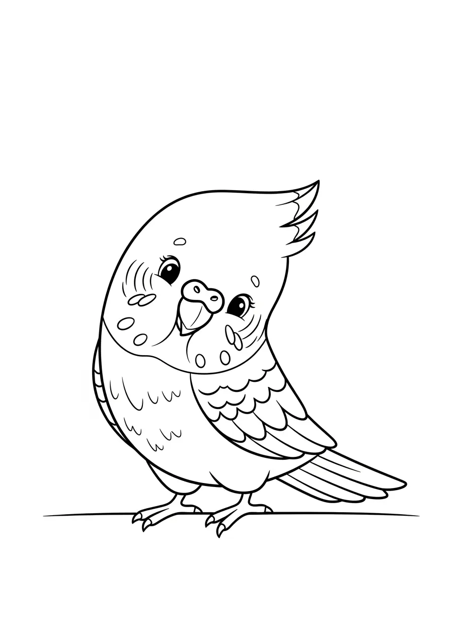 Budgie Head Bobbing Coloring Page