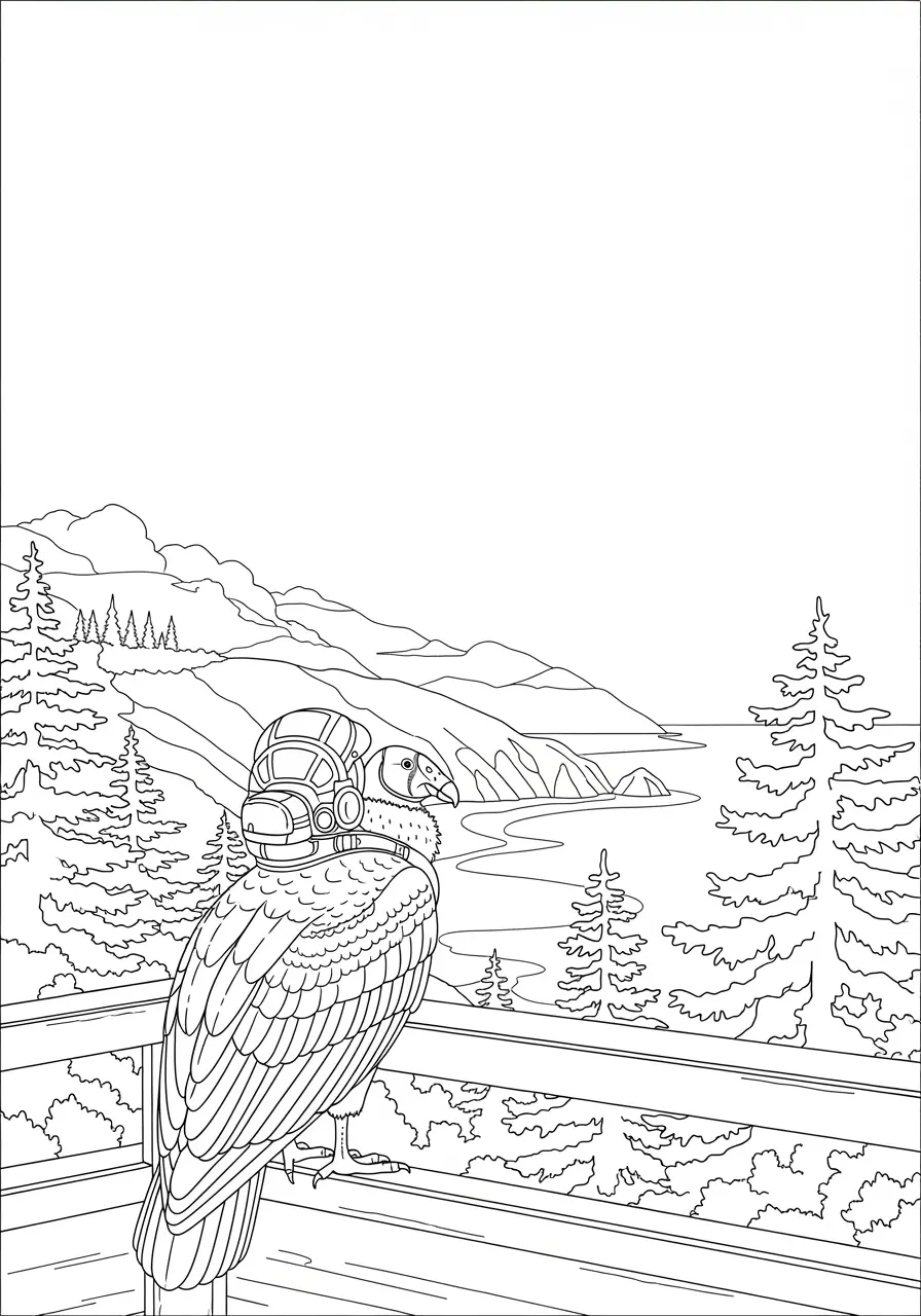 California Condor Sanctuary Vulture Coloring Page
