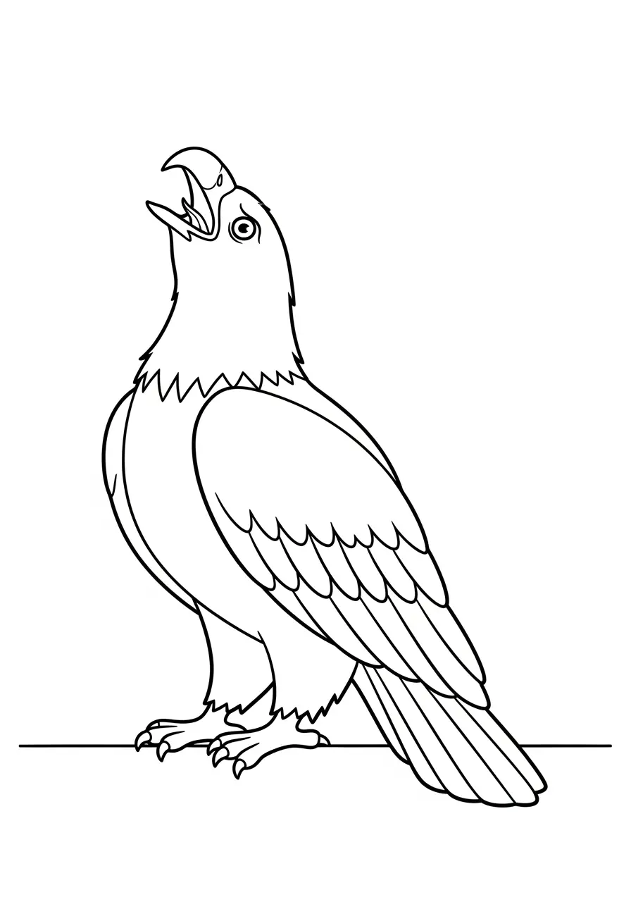 Calling Bald Eagle Coloring Page