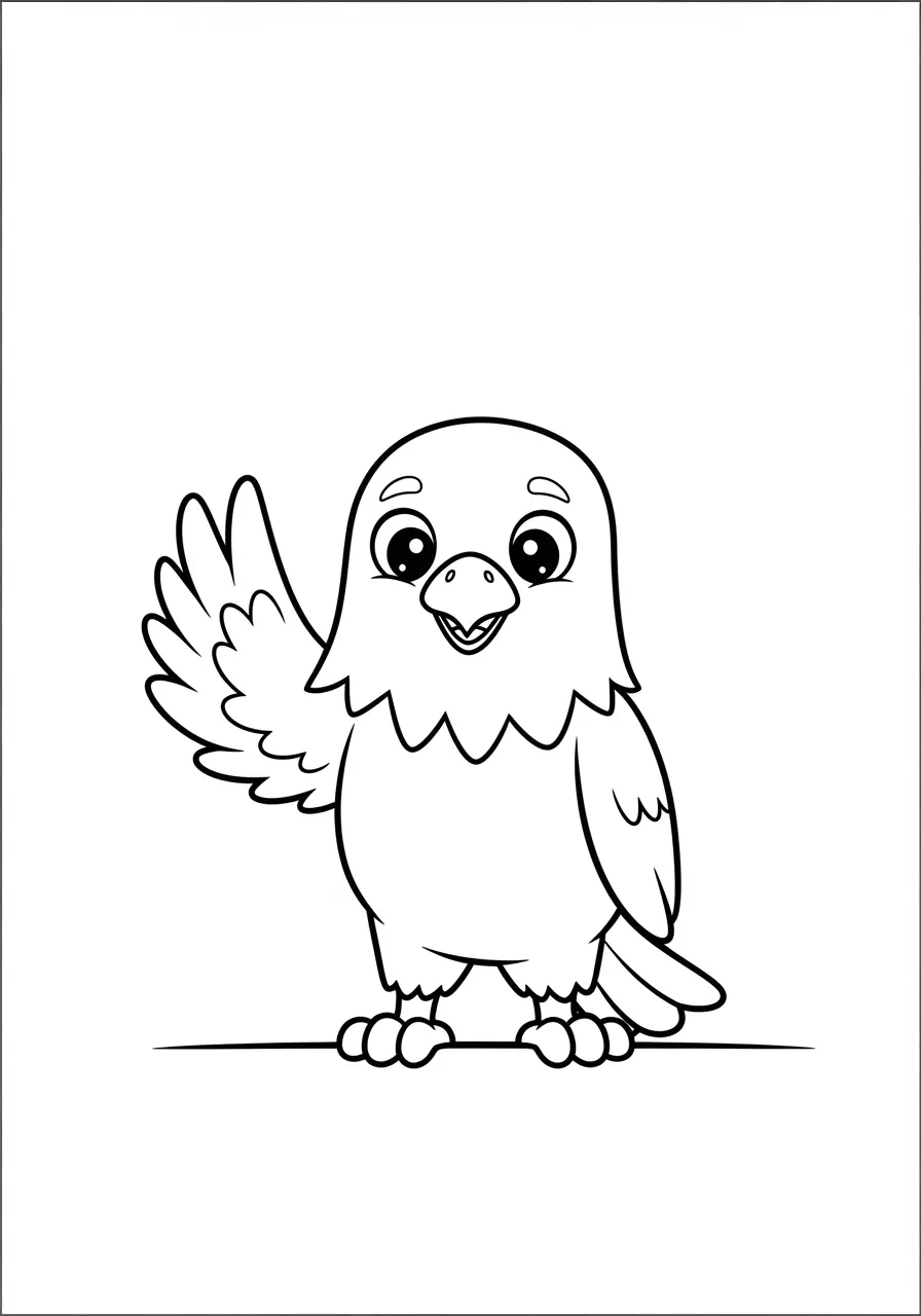 Cartoon Bald Eagle Coloring Page