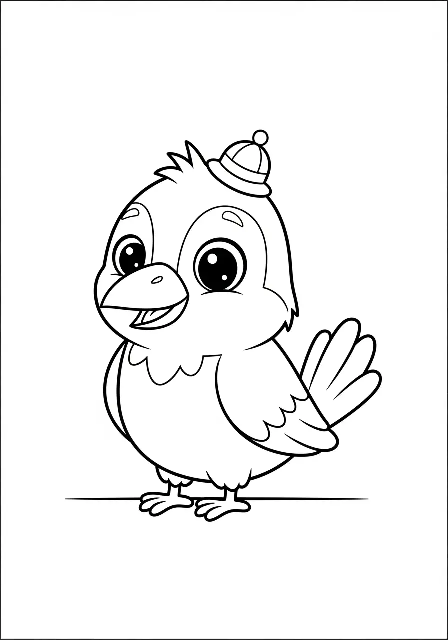 Cartoon Crow Coloring Page