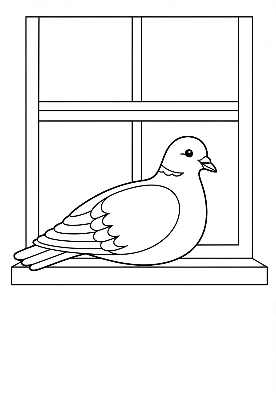City Dove Coloring Page