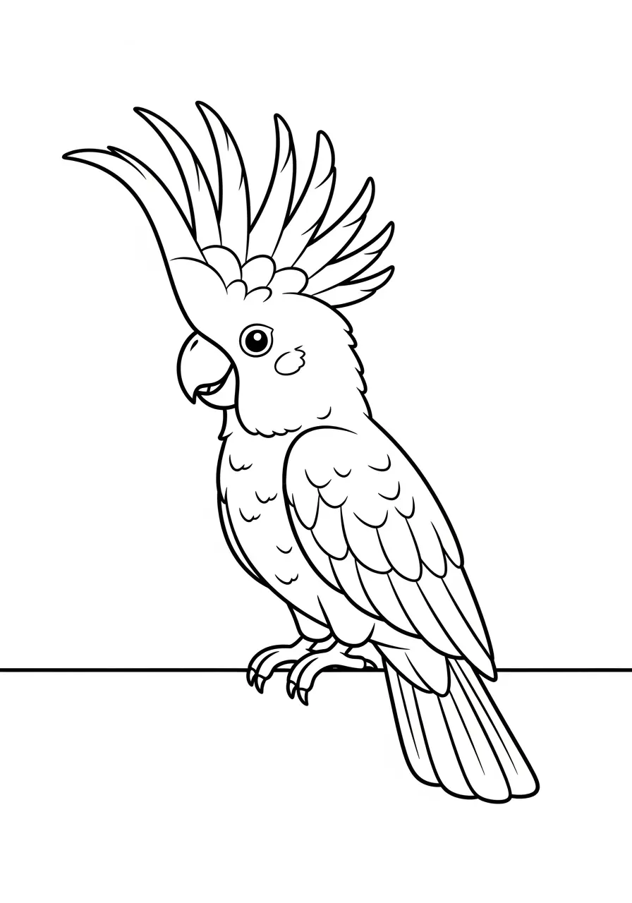 Cockatoo Parrot Coloring Page