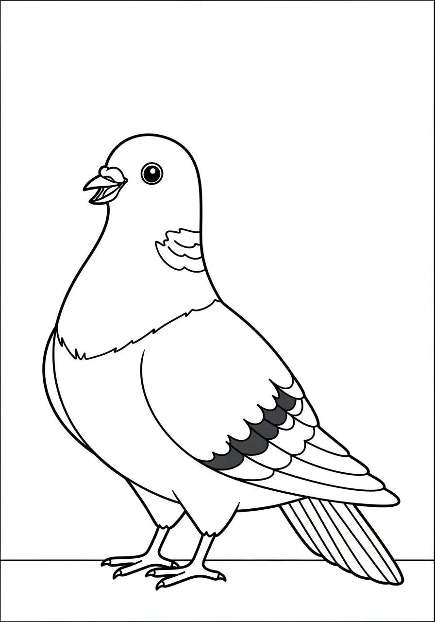 Cooing Pigeon Coloring Page