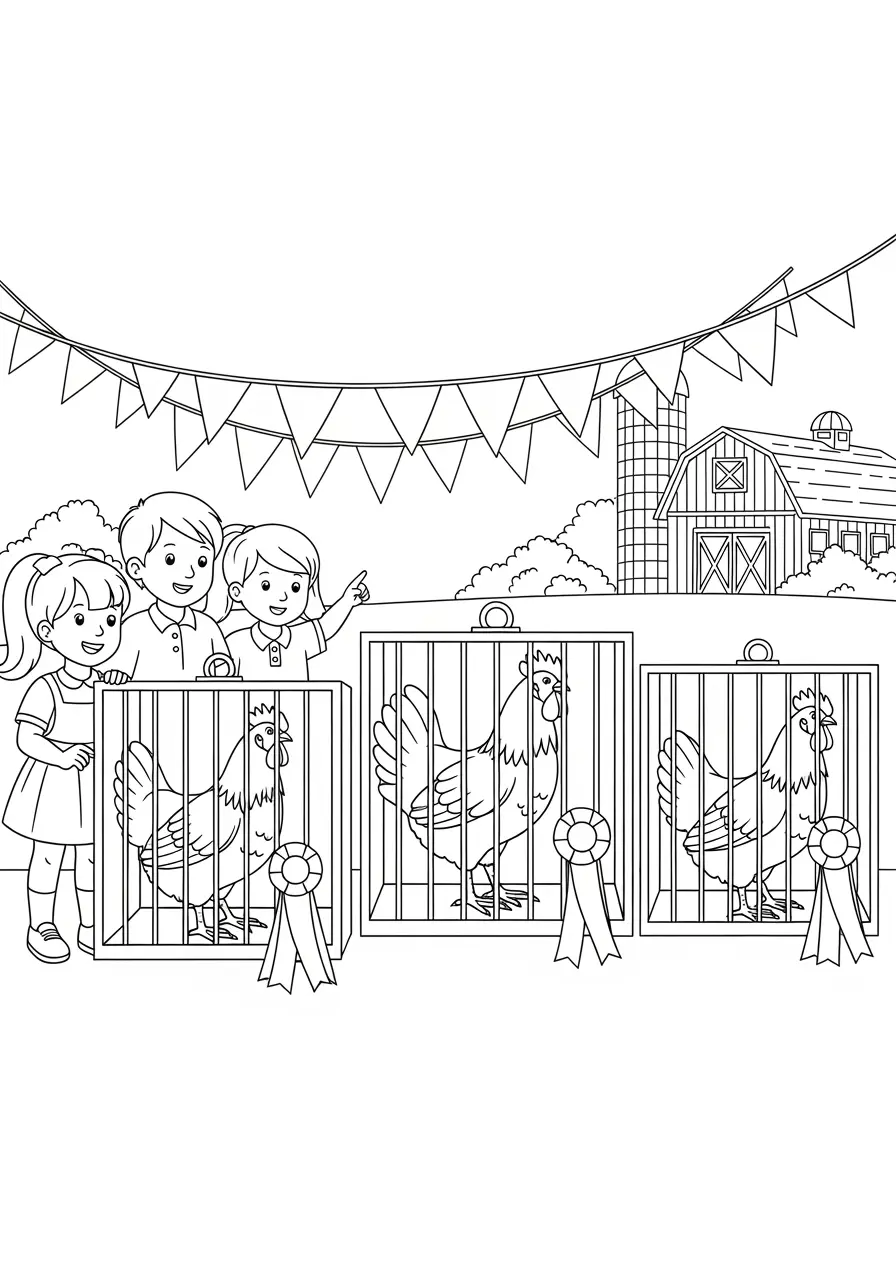 County Fair Chicken Coloring Page
