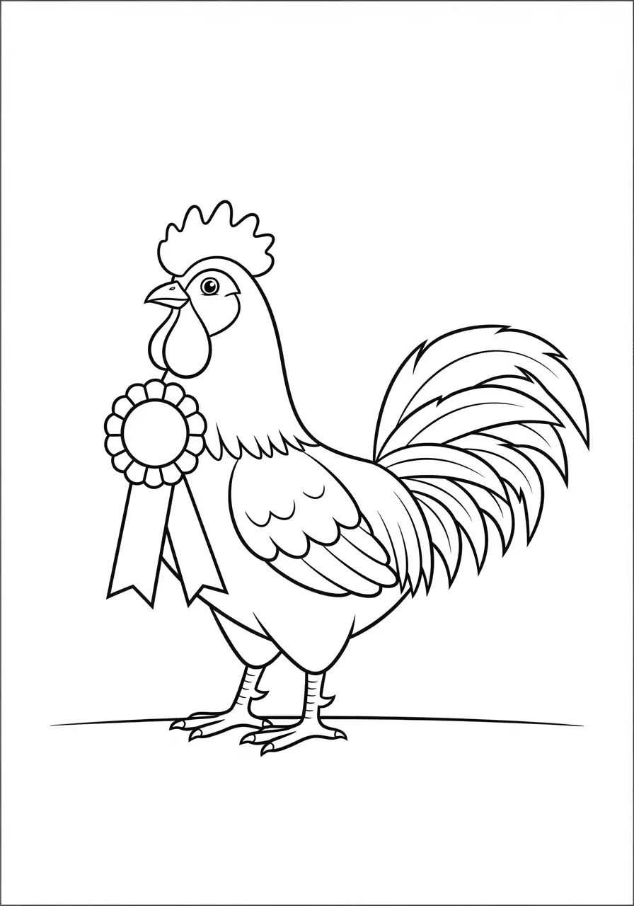 County Fair Rooster Coloring Page