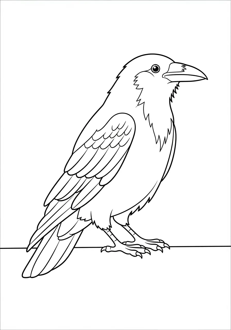 Crow Portrait Coloring Page