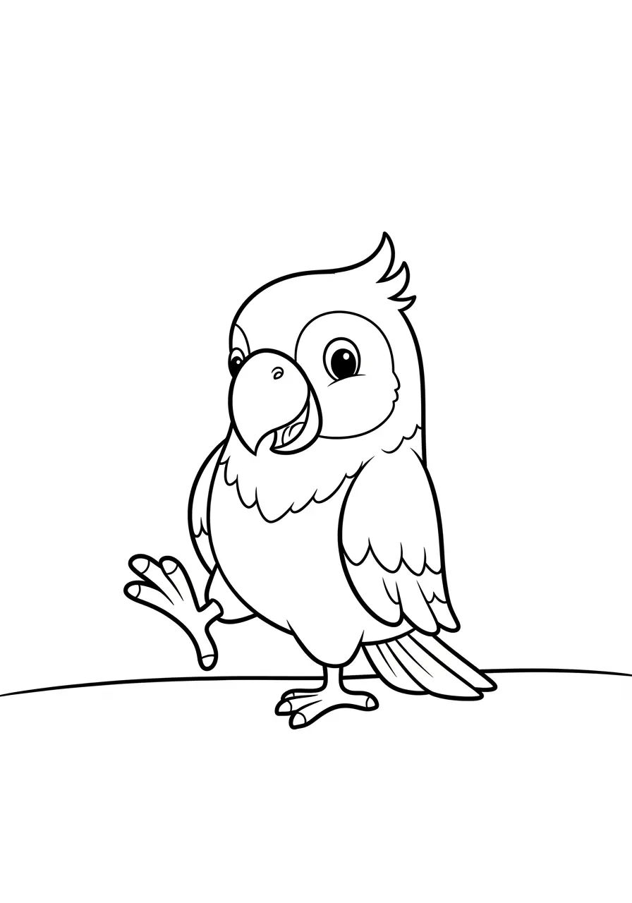 Dancing Parrot Coloring Page