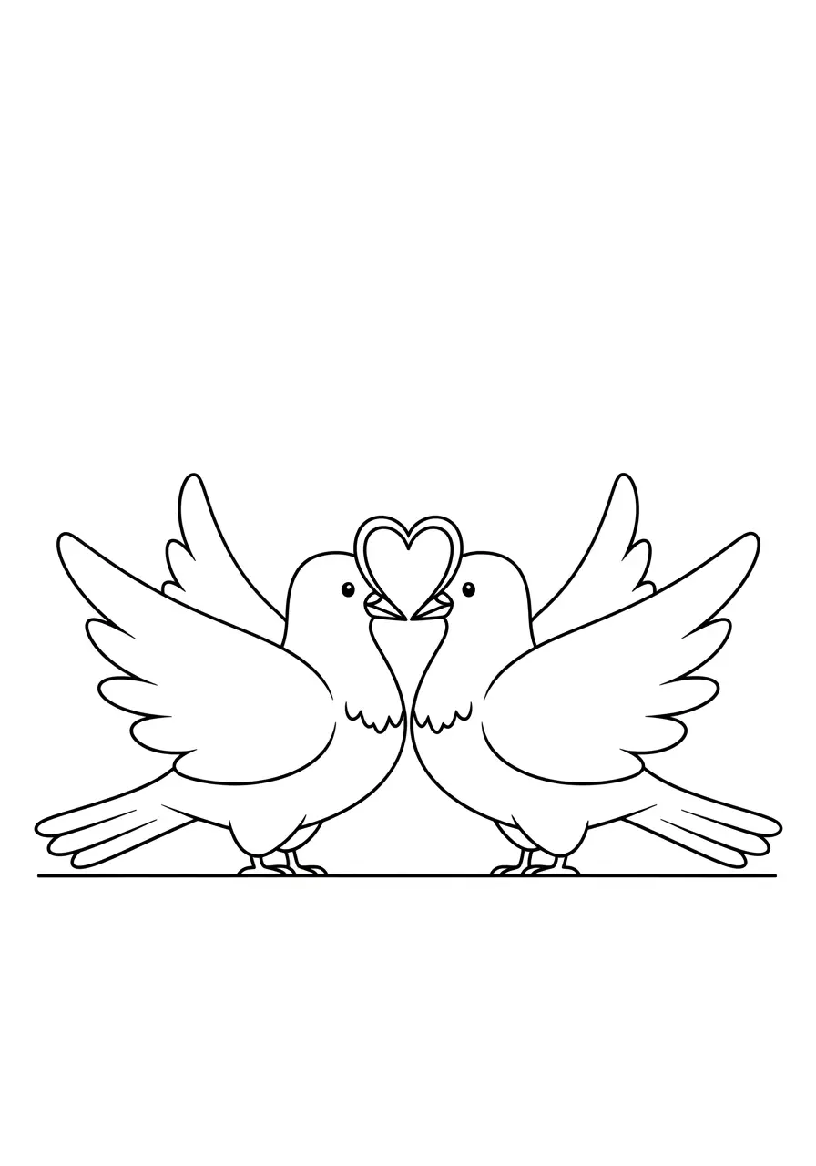 Dove Heart Coloring Page
