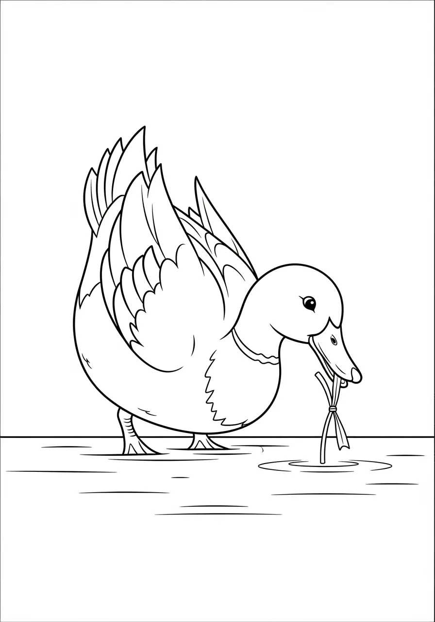 Duck Diving Coloring Page