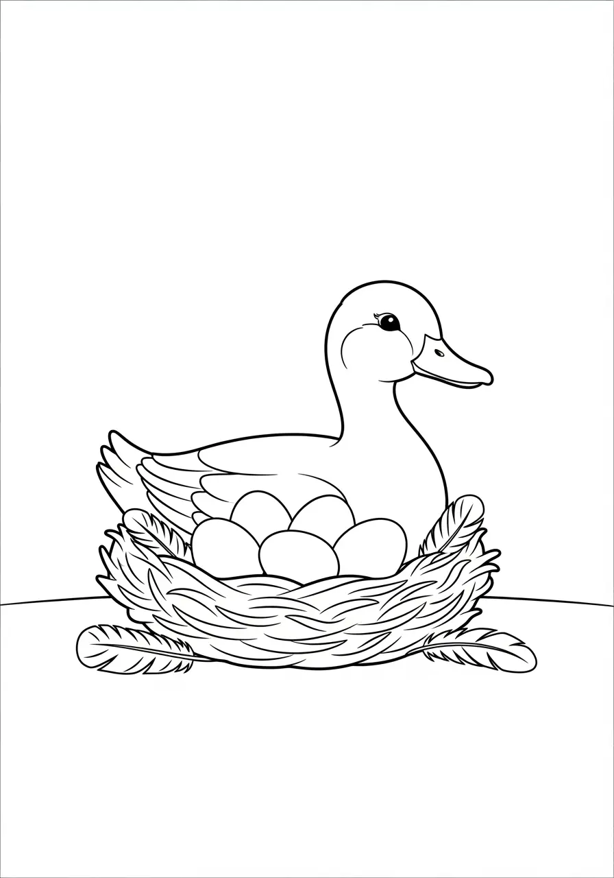 Duck Nest Coloring Page
