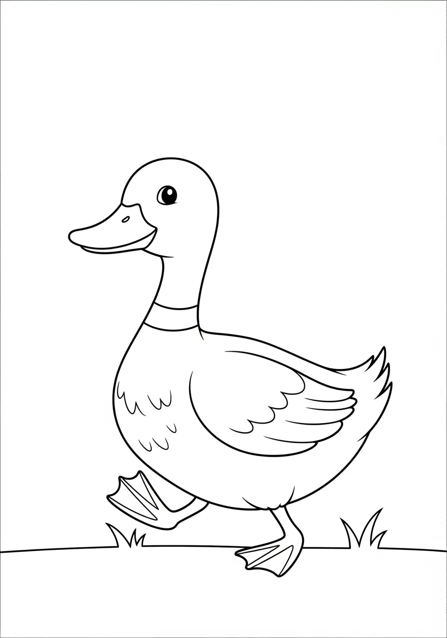Duck Waddle Coloring Page