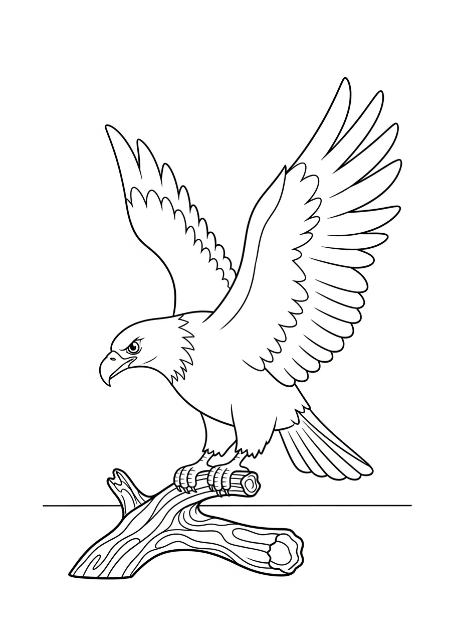 Eagle Landing Coloring Page