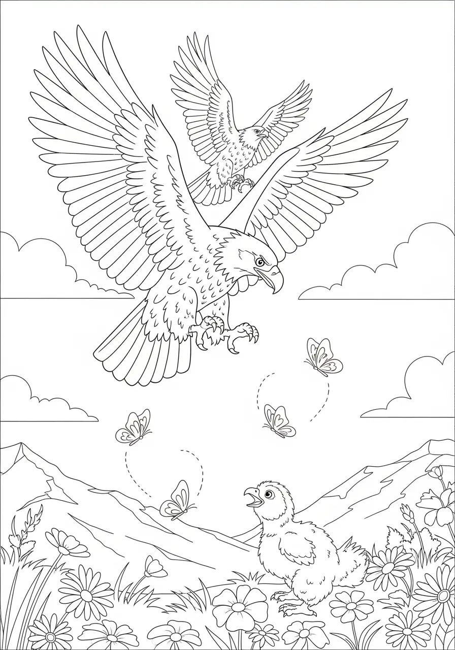 Eagle Teaching Coloring Page