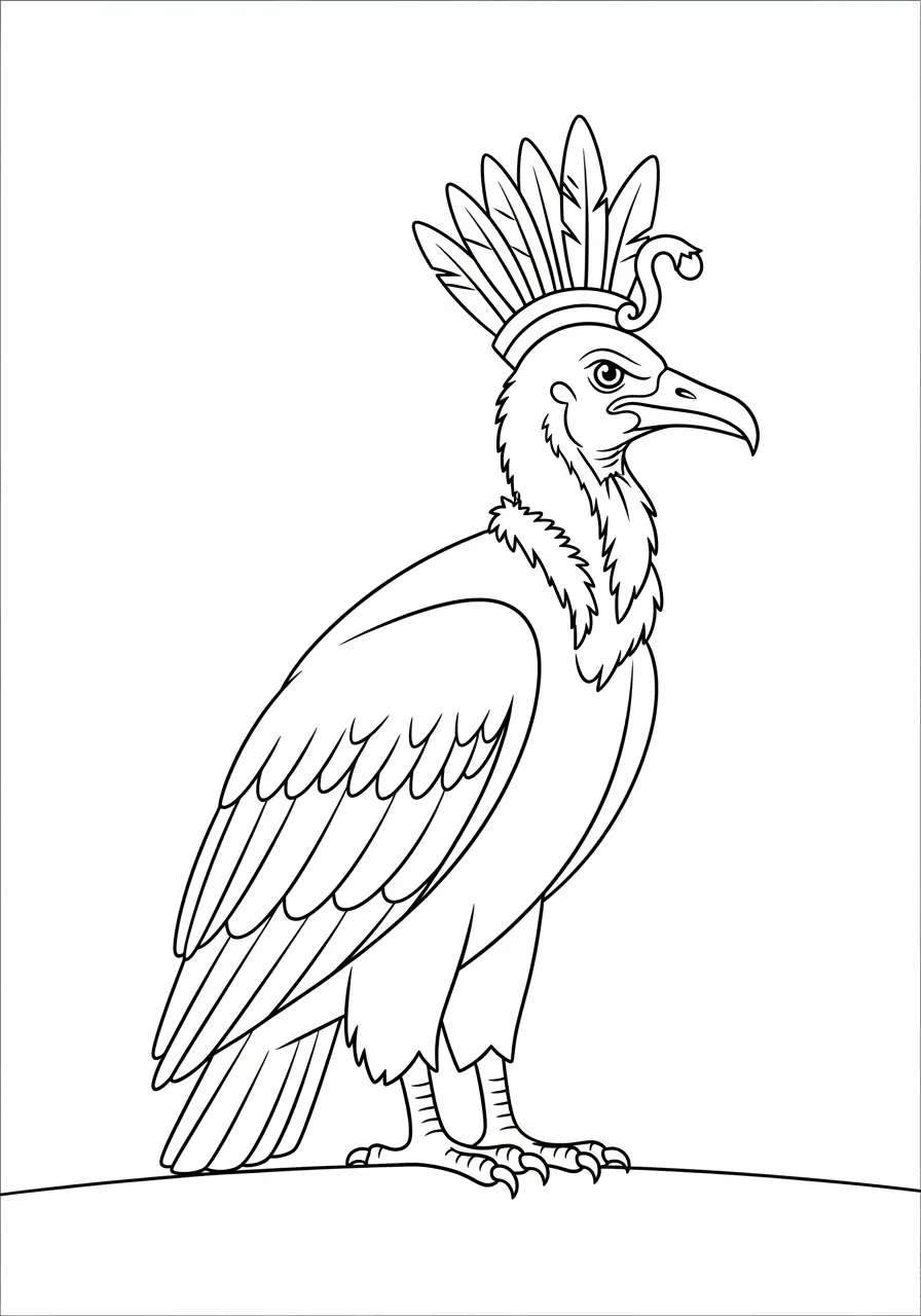 Egyptian Vulture Coloring Page Ancient