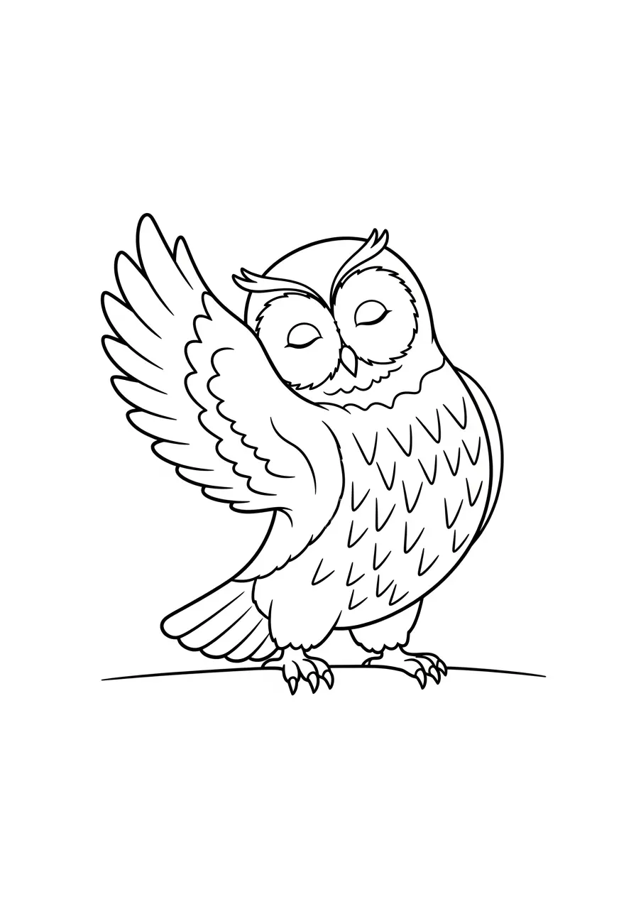 Eule Streckend Ausmalbild