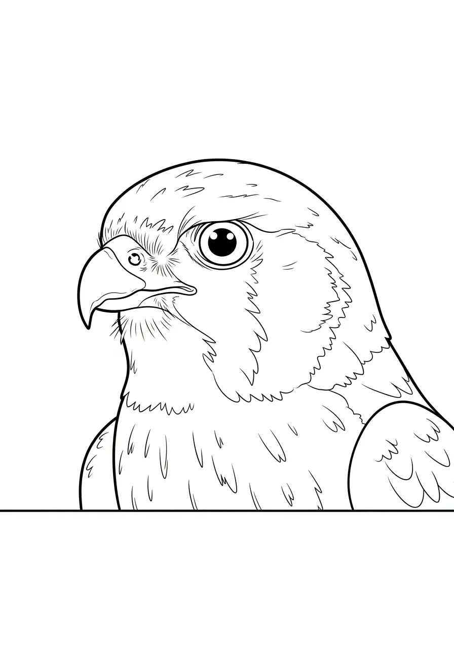 Falcon Portrait Coloring Page