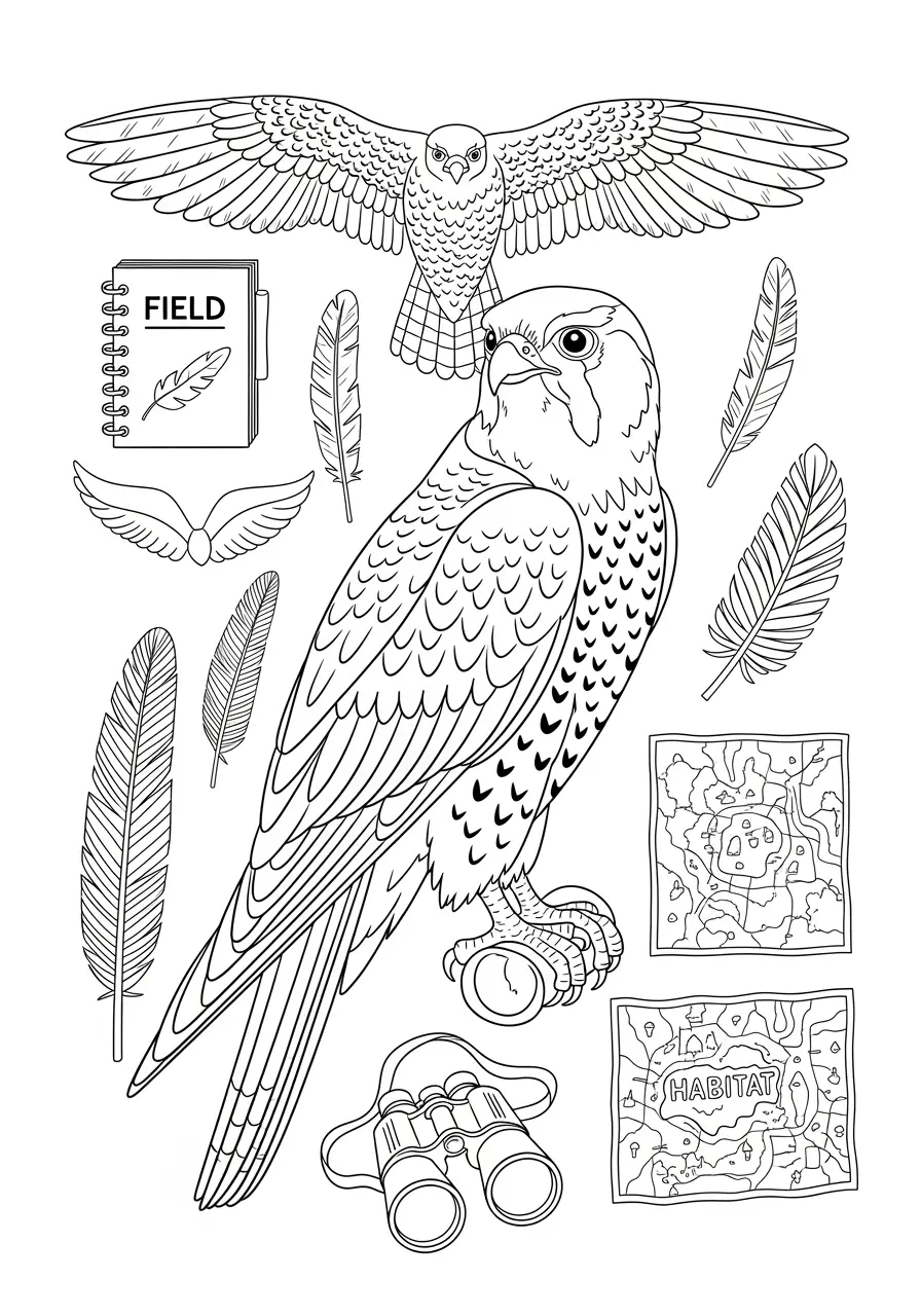 Falken-Feldhandbuch-Ausmalbild