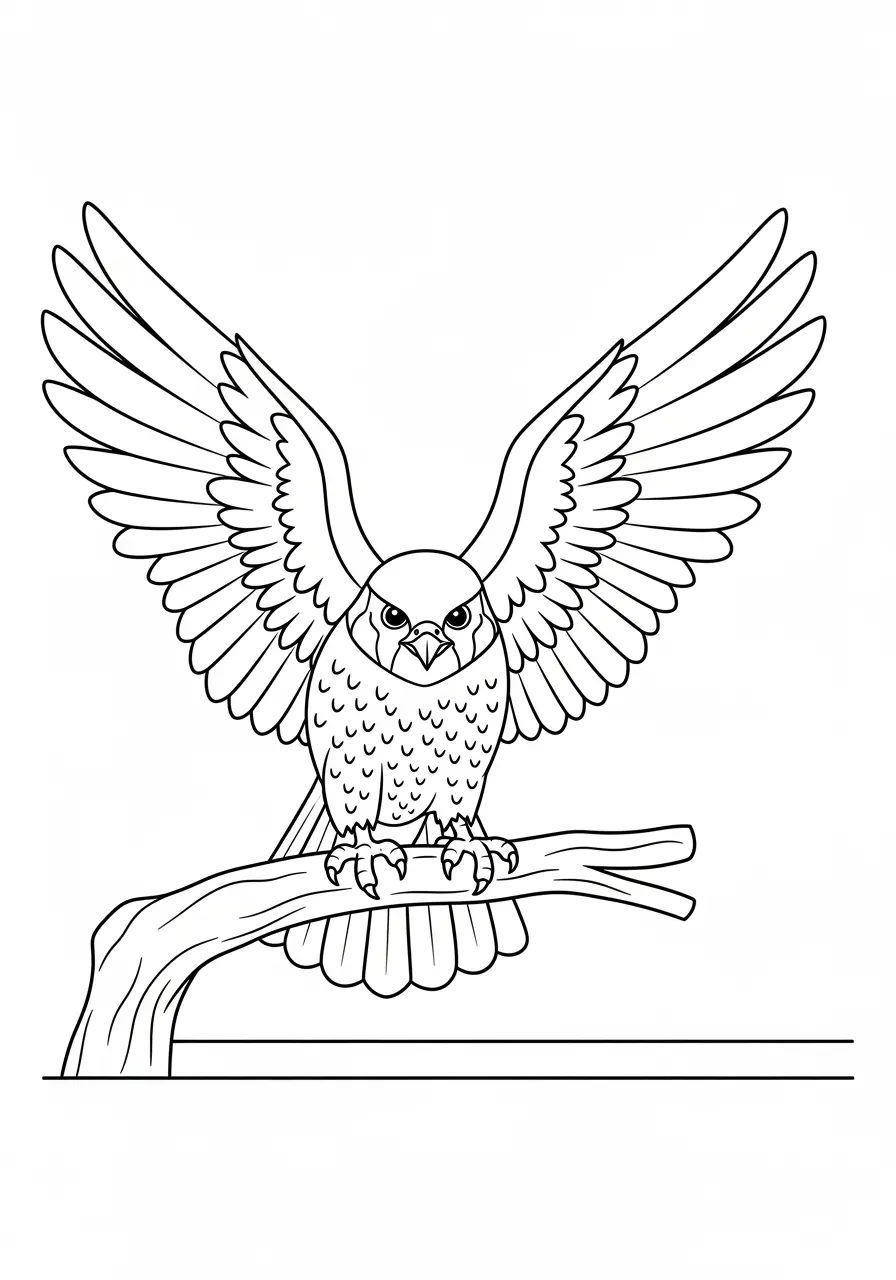 Falken-Landung-Ausmalbild