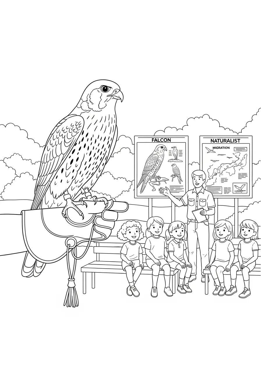 Falken-Naturzentrum-Ausmalbild