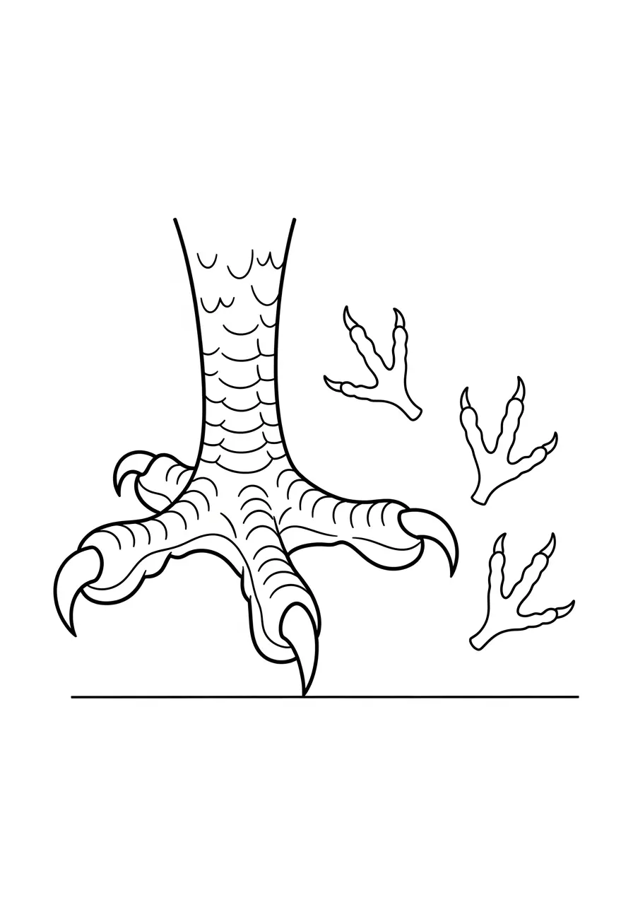 Falken-Pfotenabdruck-Ausmalbild
