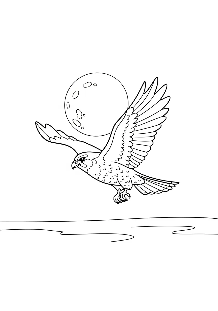 Falken-Silhouette-Ausmalbild