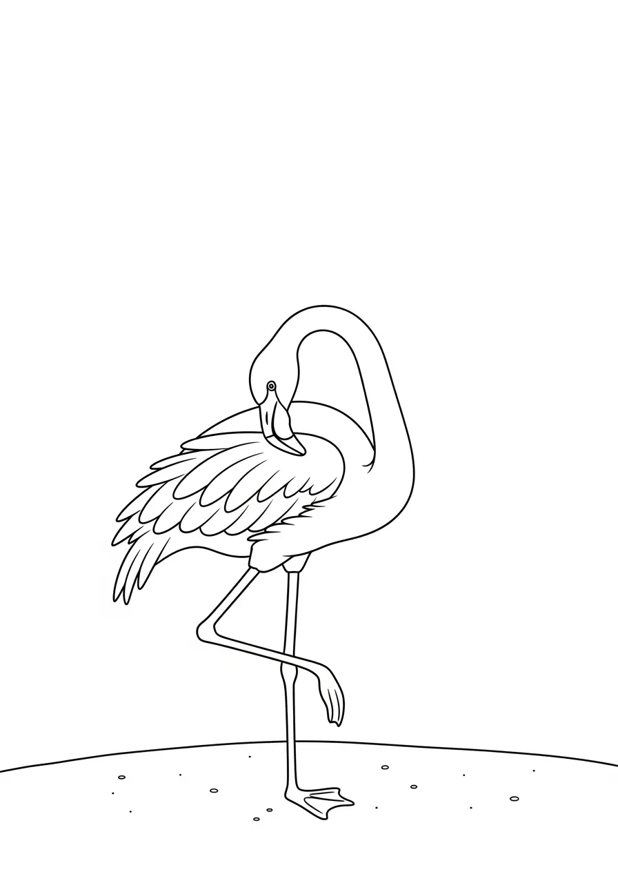 Flammingo-Putz-Ausmalbild