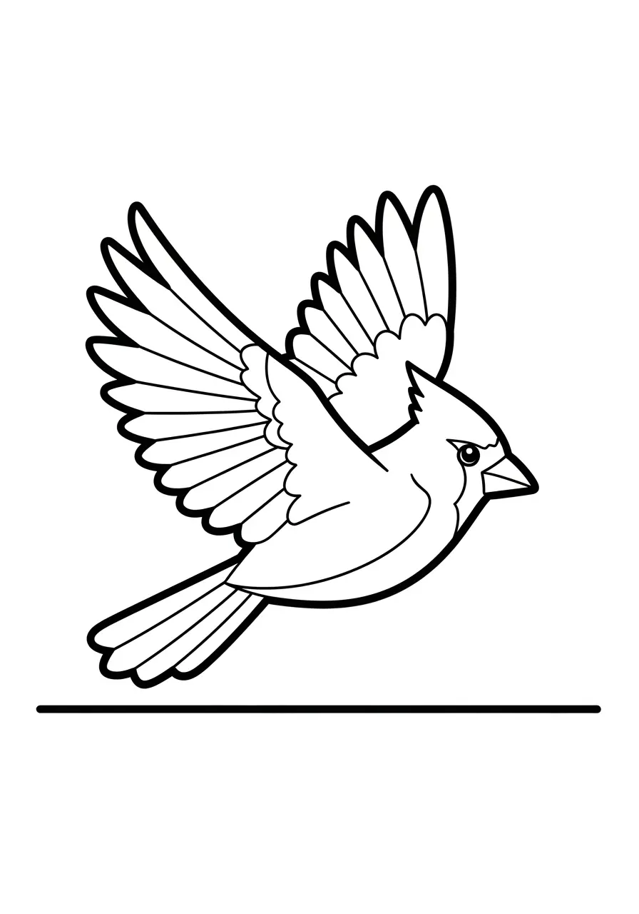 Flying Cardinal Coloring Page
