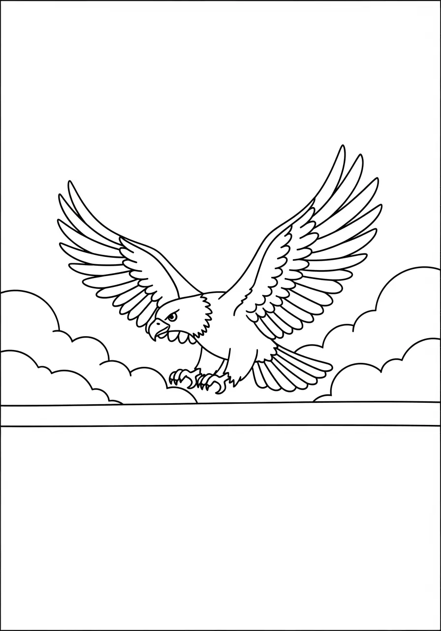 Flying Eagle Coloring Page